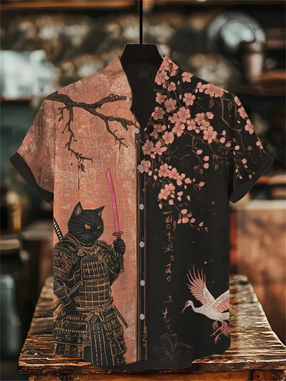 Men’s 3D Linen Hawaiian Shirt - Vintage Short Sleeve Casual Beach Shirt for Summer
