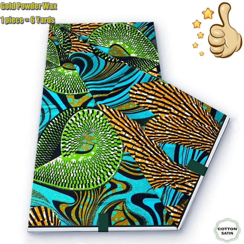 2026 African Grand Golden Wax Fabric - Soft Pink Flash Gold Ankara Batik Pagne