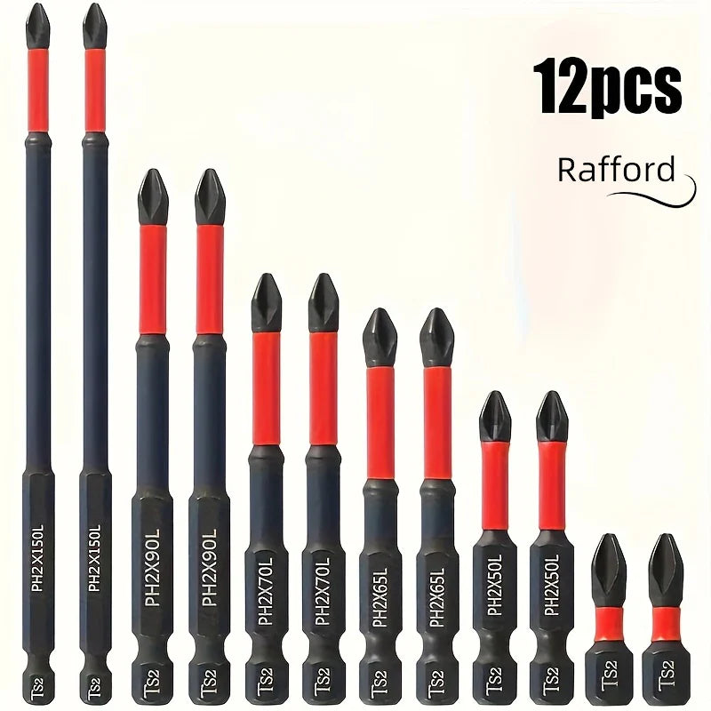 Magnetic Non-Slip S2 Steel Drill Bit Set (3/6/12PCS) – Crosshead Impact Bits for Electric & Hand Screwdrivers Tool Kit