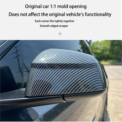 Carbon Fiber Side Mirror Covers - Tesla Model Y Juniper 2025 ABS Rearview Mirror Exterior Accessories