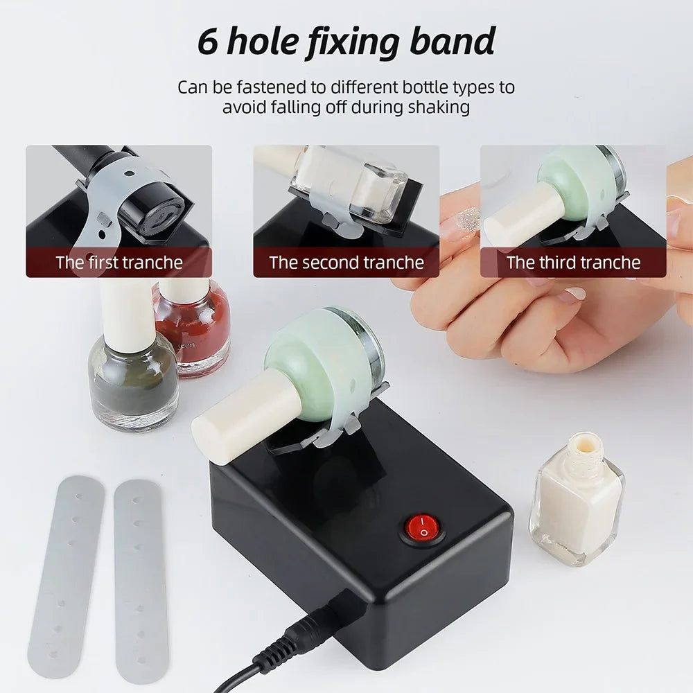 Electric Nail Polish & Tattoo Ink Shaker Mixer Machine, Anti-Caking UV Gel Paint & Pigment Bottle Mixing Device for Salon Use