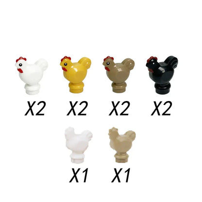 MOC Animal Scene Building Blocks – Zoo & Wildlife DIY Toy Bricks with Ducks, Cats, Dogs, Penguins, Eagles, Wolves, Bears, Deer, Sharks, Snakes, Mice, Sheep (K055)