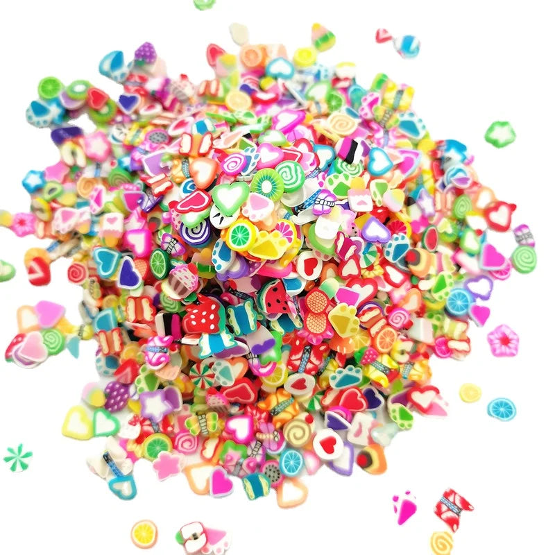 Boxi Polymer Clay Sprinkles - Star, Flower & Fruit Slice DIY Nail Art Accessories