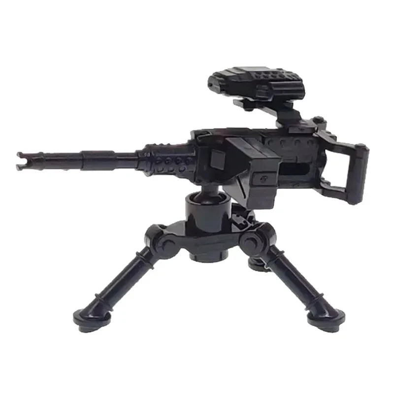 Military Building Blocks Soldier Set - Tactical Weapons Figures with Gatling Gun, Rifle, Mortar & Accessories Toy Kit
