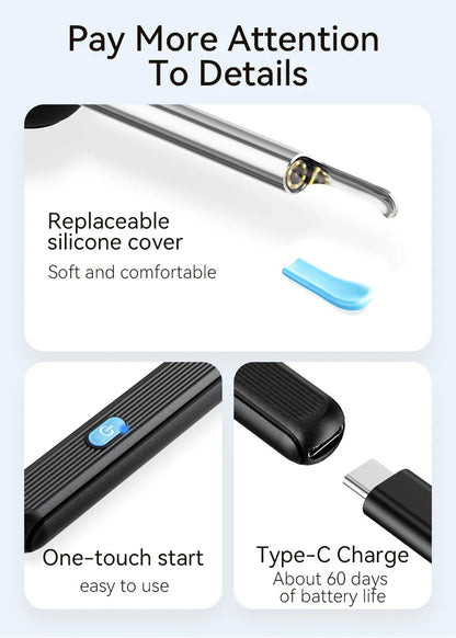 Visual Ear Wax Cleaner with Camera – Safe Earwax Removal Endoscope, 5M Luminous Otoscope & Ear Cleaning Tools for Ear Care