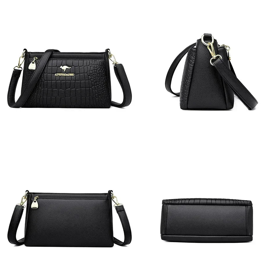 Luxury Women’s Leather Handbag – Large Capacity Shoulder & Crossbody Designer Bag