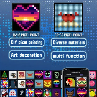 LED Pixel Display Night Light – APP Controlled Programmable Text & Animation DIY Lamp for Home, Bedroom, Game Room & Bar Decor