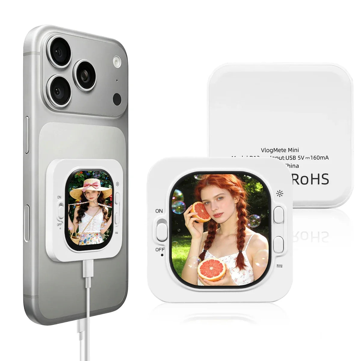 Phone Vlog Selfie Monitor - Rear Camera Screen Holder Clip Mount for iPhone Live Streaming
