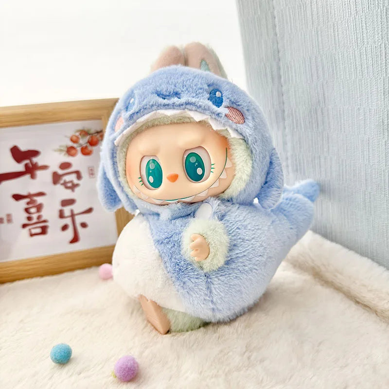 Cute Cartoon Green Dinosaur Outfit for Labubu Plush – Style Shark Macaron Clothes & Accessories