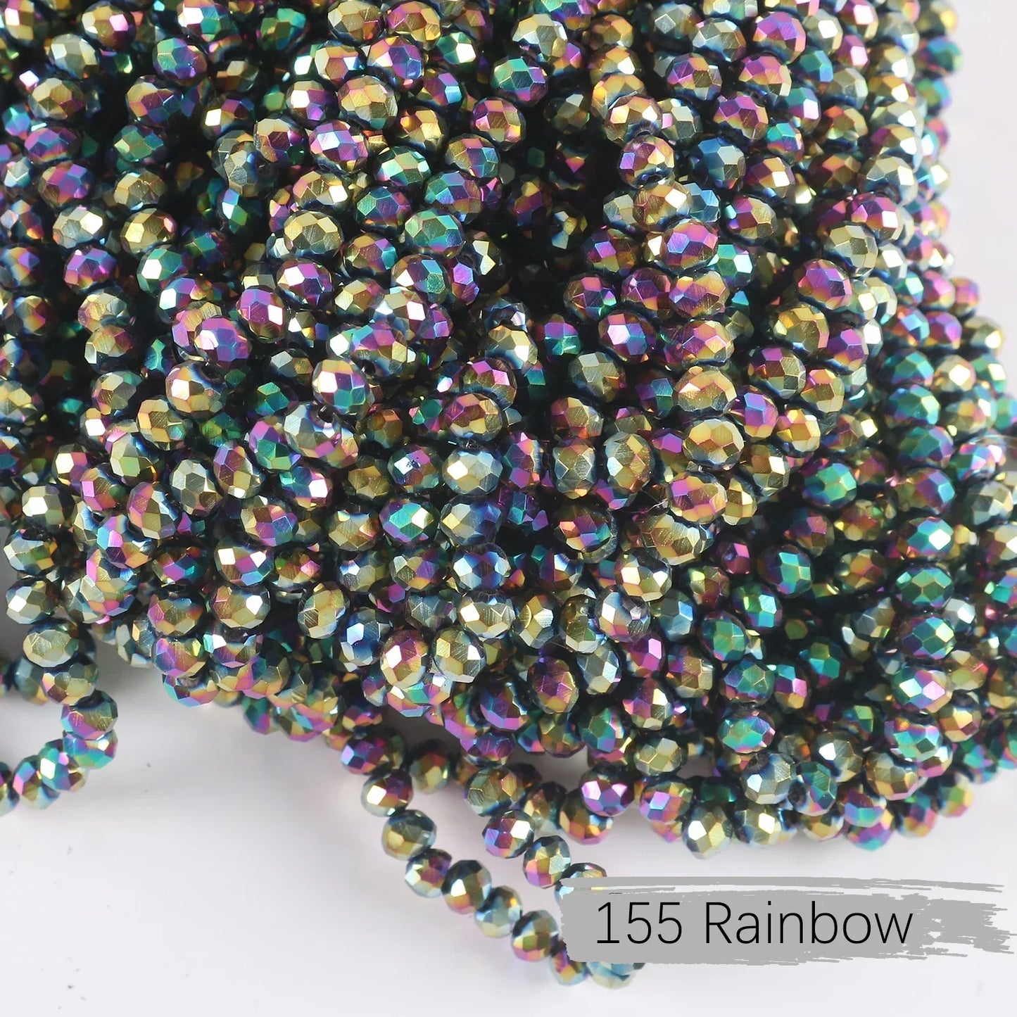 Austria Crystal Rondelle Beads - 2mm/4mm/6mm/8mm Faceted Glass Spacer Beads for DIY Jewelry & Bracelet Making