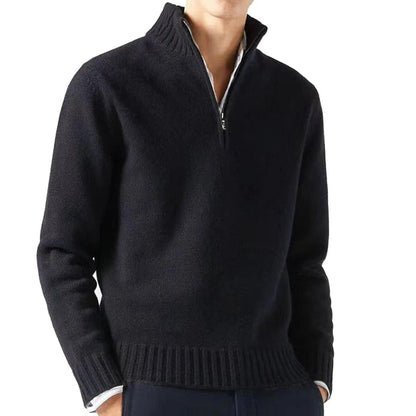 Men's Autumn Turtleneck Sweater - Solid Color Long Sleeve Knit Pullover Casual Warm Daily Coat