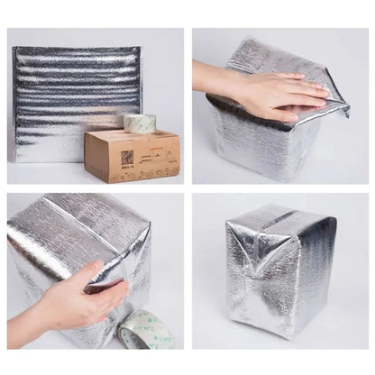 Aluminum Foil Cooler Bag – Insulated Folding Thermal Picnic Bag, Portable Food and Drink Delivery Carrier