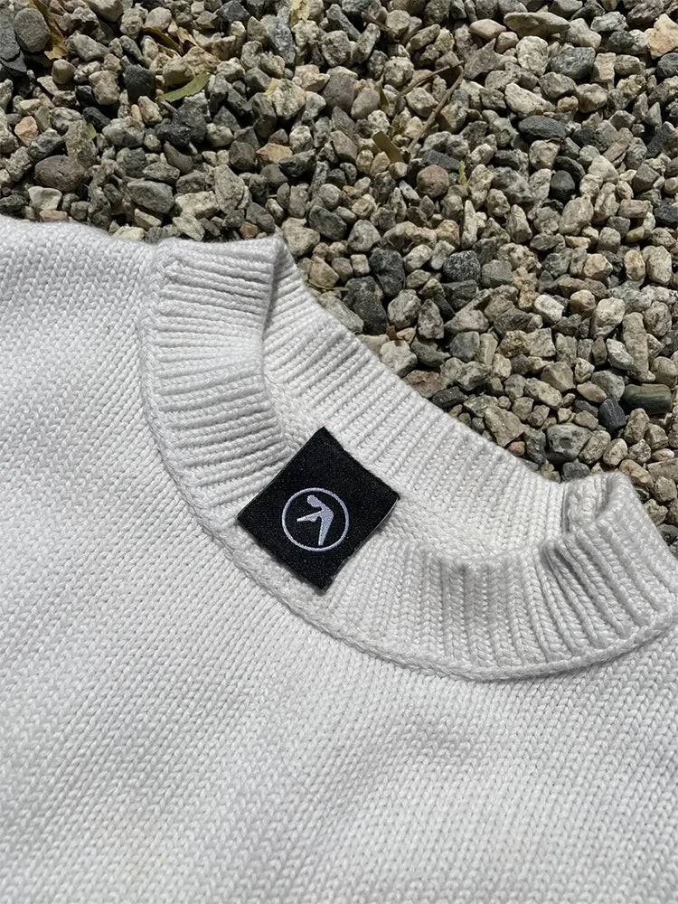 Men's Y2K Graphic Knit Sweater - Oversized Gothic Long Sleeve Winter Pullover Vintage Streetwear Top