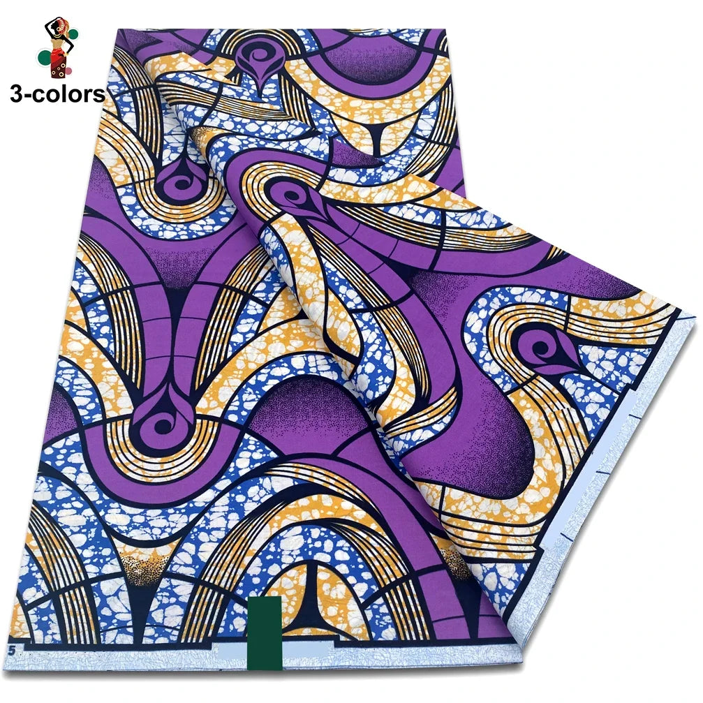 African Ankara Wax Fabric - 100% Cotton Soft Pink Pagne Fashion Print