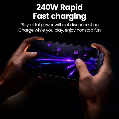 240W USB-C Fast Charging Cable - 2-in-1 Foldable Desktop Stand Data Cable for iPhone 17/16 & Samsung