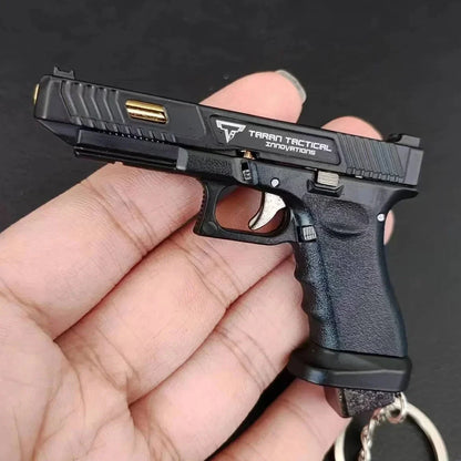 1:3 Mini G34 Pistol Model Keychain - Semi-Alloy Disassembly Toy Bag Pendant Collectible Craft