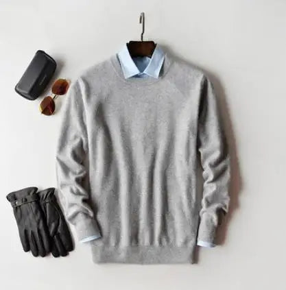 Men's Classic V-Neck Sweater - Cashmere Cotton Blend Warm Autumn Winter Pullover Casual Jumper