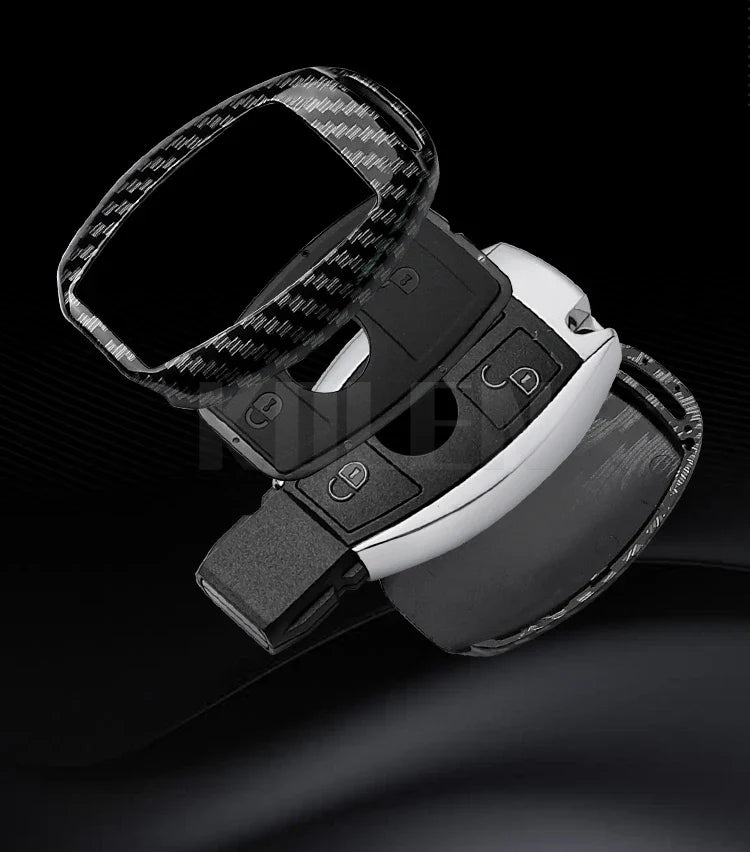 ABS Carbon Fiber Car Key Case Cover – Compatible with Mercedes Benz W204/W205/W212/W213/W176/W177/W219 A/B/C/E/S/GLC/CLA/AMG Fob
