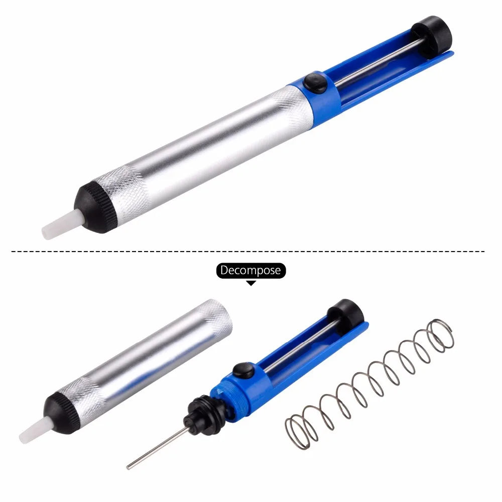 Aluminum Desoldering Pump - Blue Vacuum Solder Sucker Tool for Tin Removal and Electronics Repair