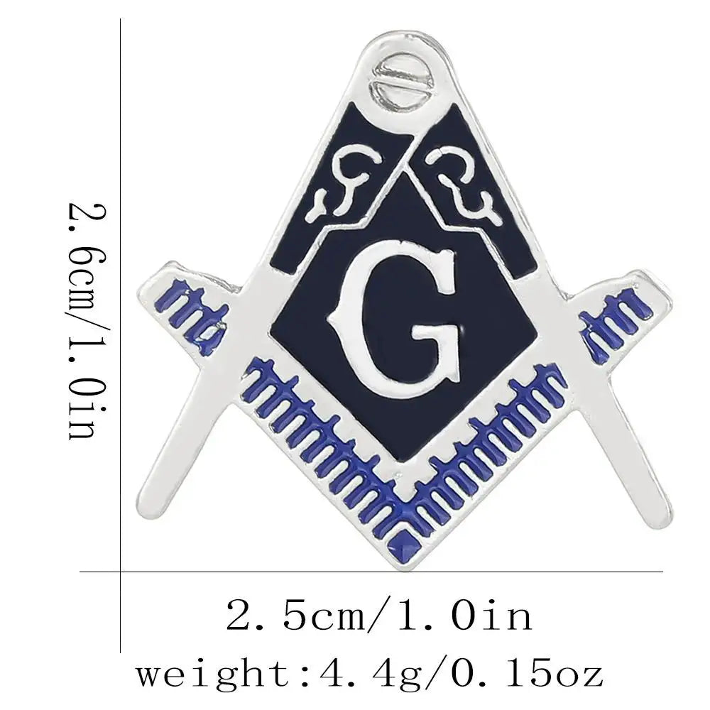 Vintage Freemason Emblem Brooch Pin - Hollow Masonic Symbol Badge Ancient Lodge Collectible Accessory
