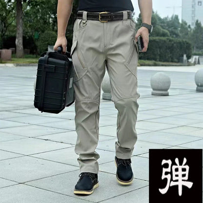 Men's Spring & Autumn Cargo Pants — Elastic Outdoor Trousers for Hiking, Trekking, Camping, Running & Cycling
