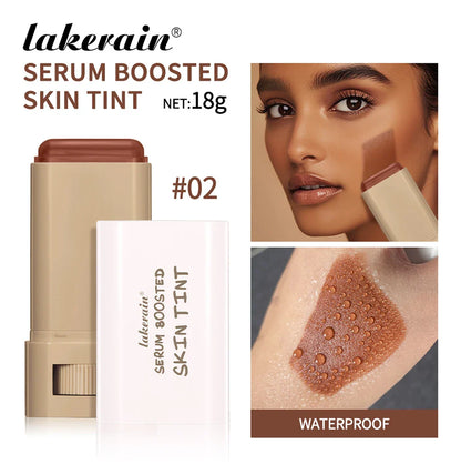 Balm Serum Skin Tint – Silky Texture, Moisturizing Coverage & Plumping Stick Foundation for Even Skin Tone, Travel-Friendly