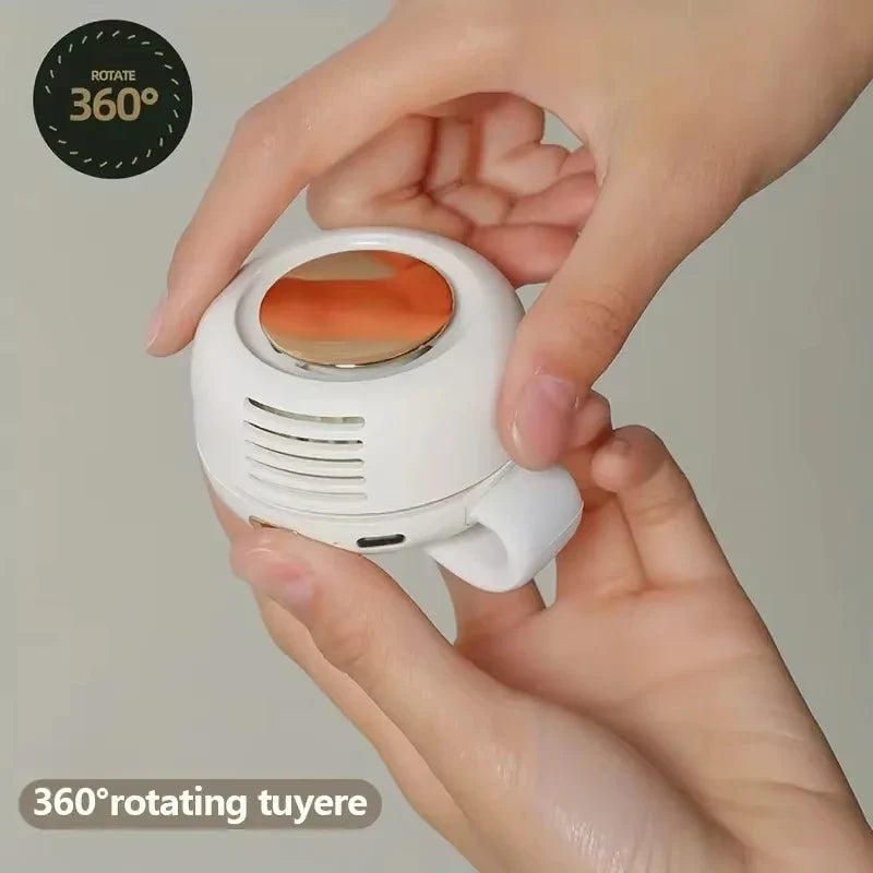 Portable Mini Handheld Bladeless Fan – Rechargeable Clip-On Waist or Desktop Fan for Outdoor Ventilation
