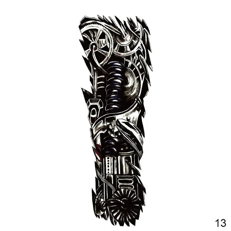16 Designs Full Arm Temporary Tattoo Sleeves - Waterproof Body Art Stickers for Men & Women Fashion Style