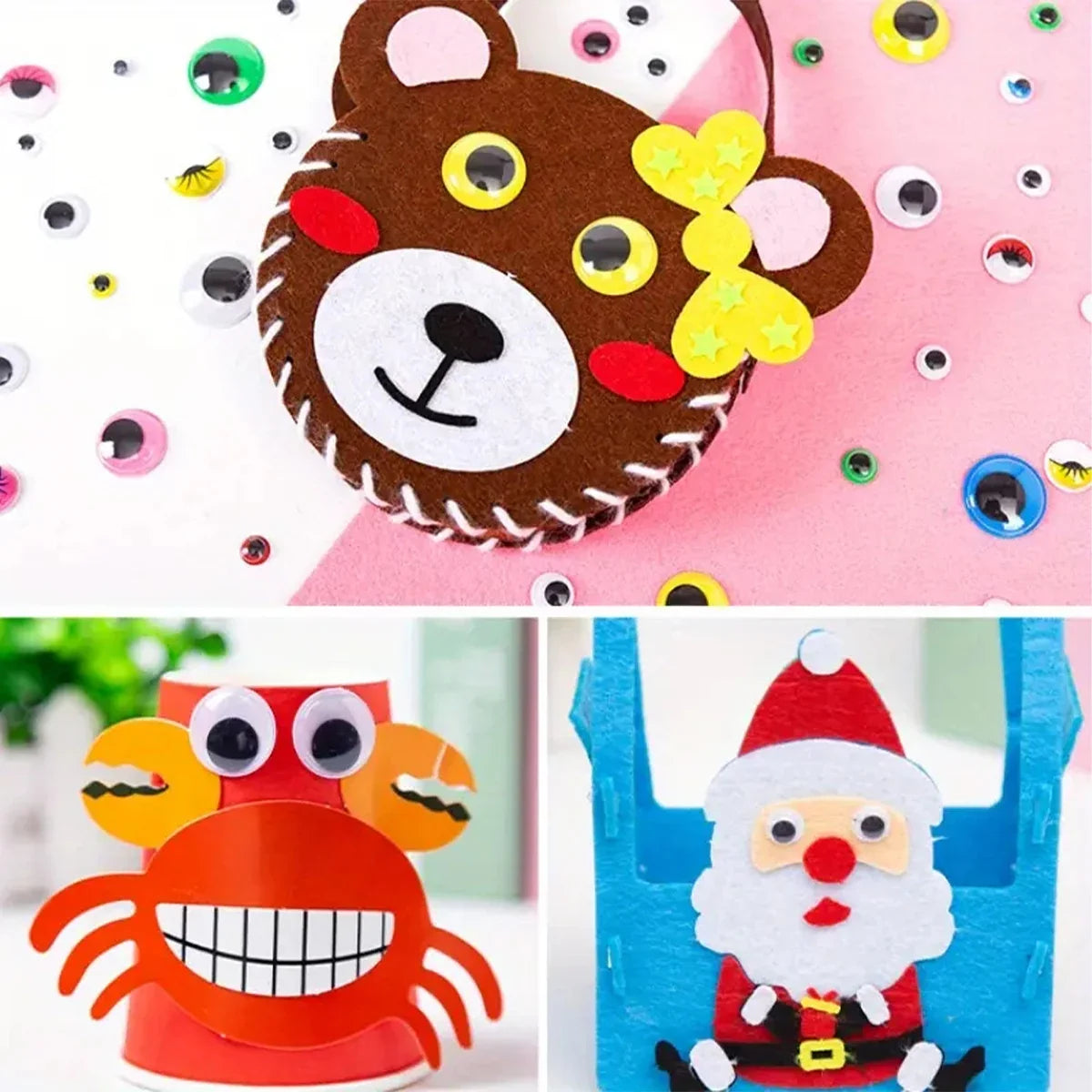 Self-Adhesive Googly Wiggle Eyes - 100/200/550PCS DIY Craft Scrapbooking Doll Toy Accessories