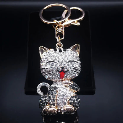 Colorful Crystal Bear Keychain - Rhinestone Alloy Bag Charm, Fashion Key Ring & Jewelry Accessory