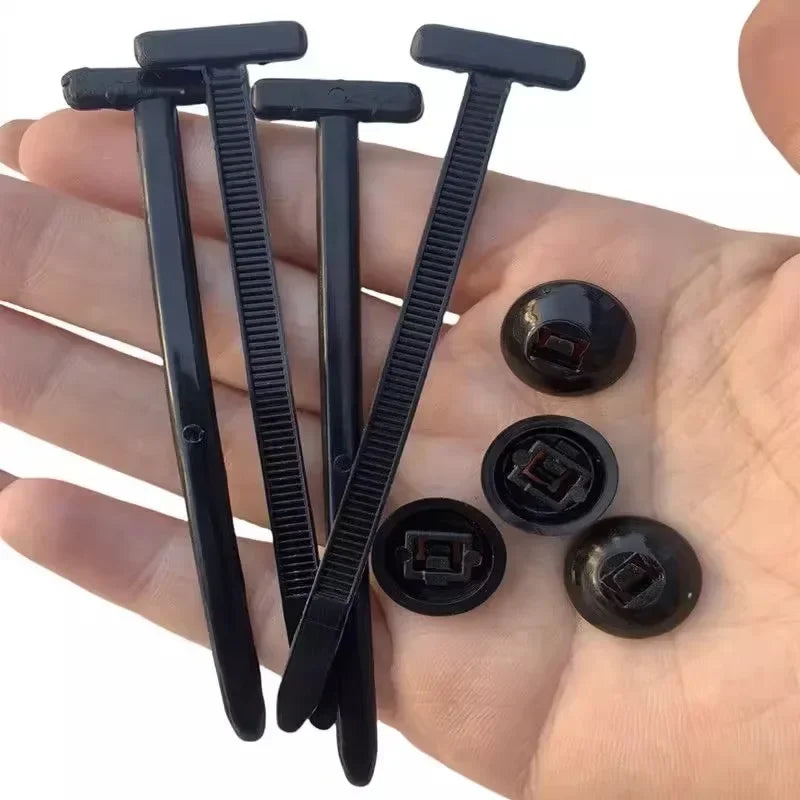 Cable Tie Buckle Fastener - Core Nail Push Rivet Clips for Car Mudguard, Fender, Inner Lining & Trunk
