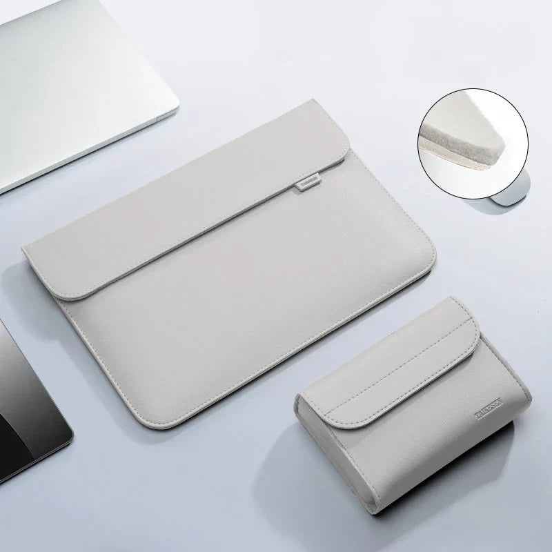 PU Leather Laptop Sleeve — Protective Bag Case for MacBook Air/Pro 13-16", Xiaomi, Huawei, Dell, HP, ASUS 14-15.6 Inch Notebooks