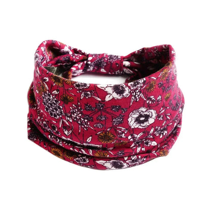 Bohemian Wide Cotton Stretch Headbands for Women – Turban Style Hairbands, Bandana Headwrap Hair Accessories