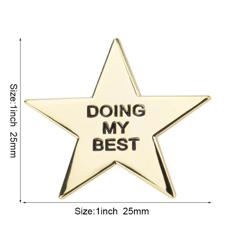 Baby Blue Metal Star Lapel Pin Brooch – Colorful Enamel Star Badge Accessories for Jackets, Bags & Fashion Outfit Decor