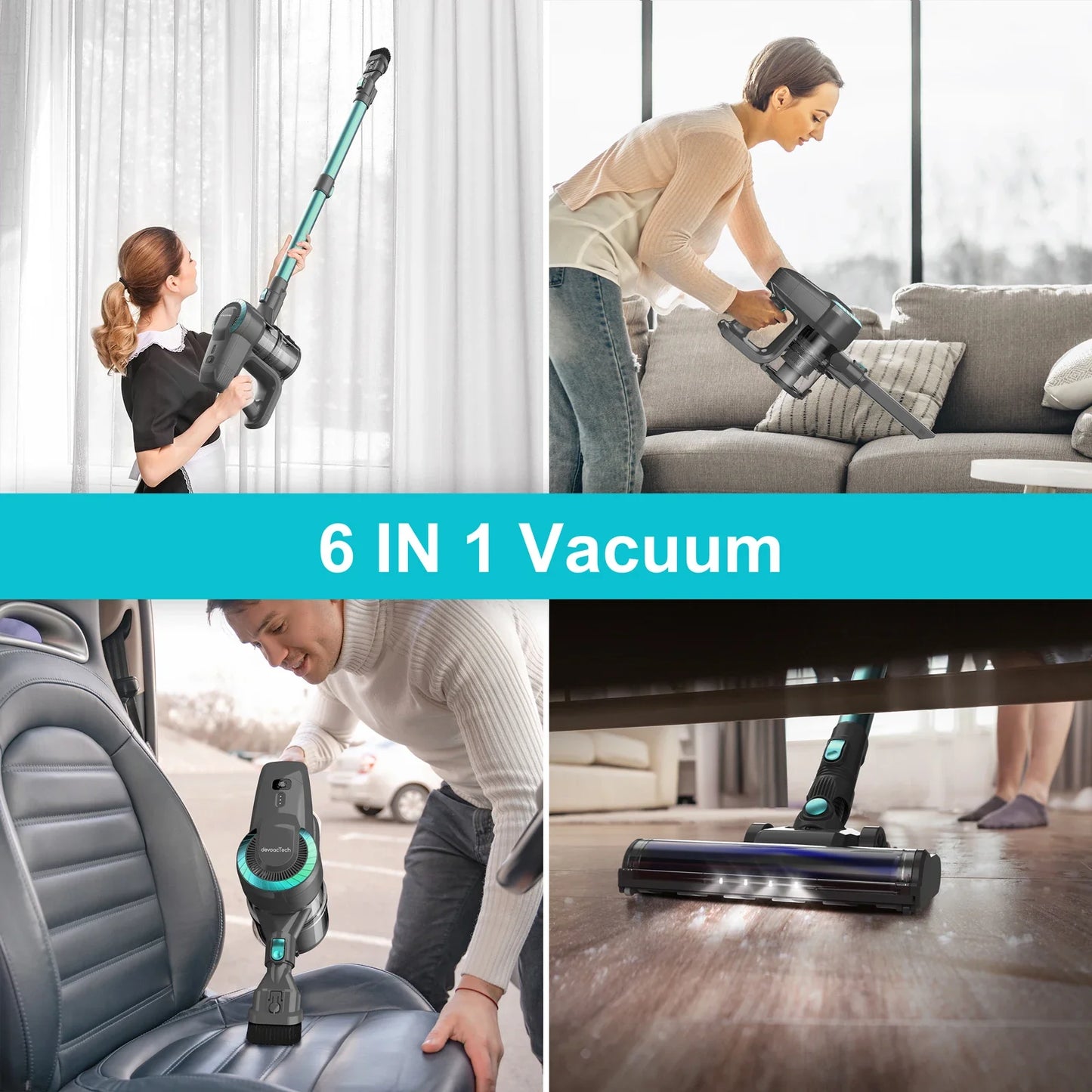 YISORA N300 Cordless Upright Vacuum Cleaner - 20Kpa Ultra Lightweight Stick Vacuum for Carpet, Hard Floor, Car, and Pet Hair
