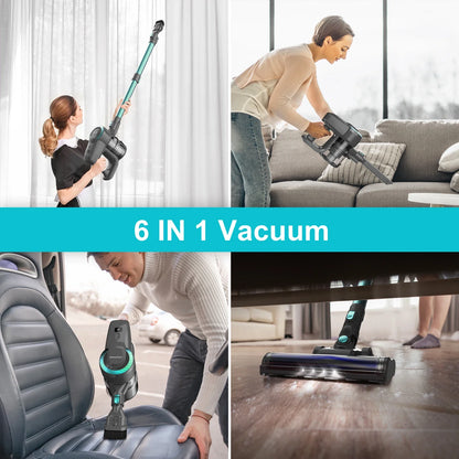 YISORA N300 Cordless Stick Vacuum Cleaner – 20Kpa Suction, Ultra Lightweight for Carpet, Hard Floors, Car & Pet Hair