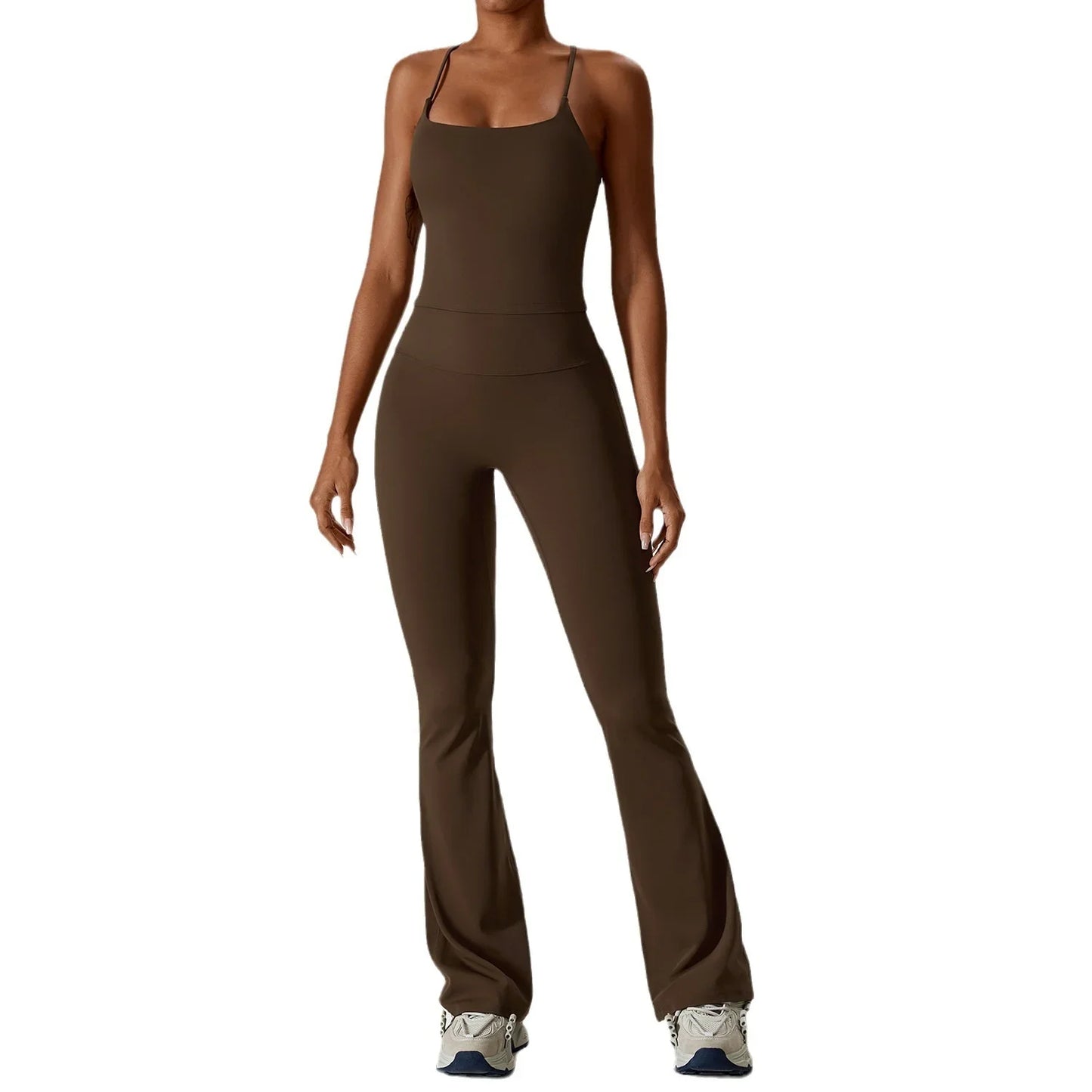 Ultimate Gym Set: NCLAGEN Women's 2pcs Tight Fitting Yoga Suit - Breathable Workout T-Shirts, Bra Tank Top, and Loose Bell-bottoms Leggings