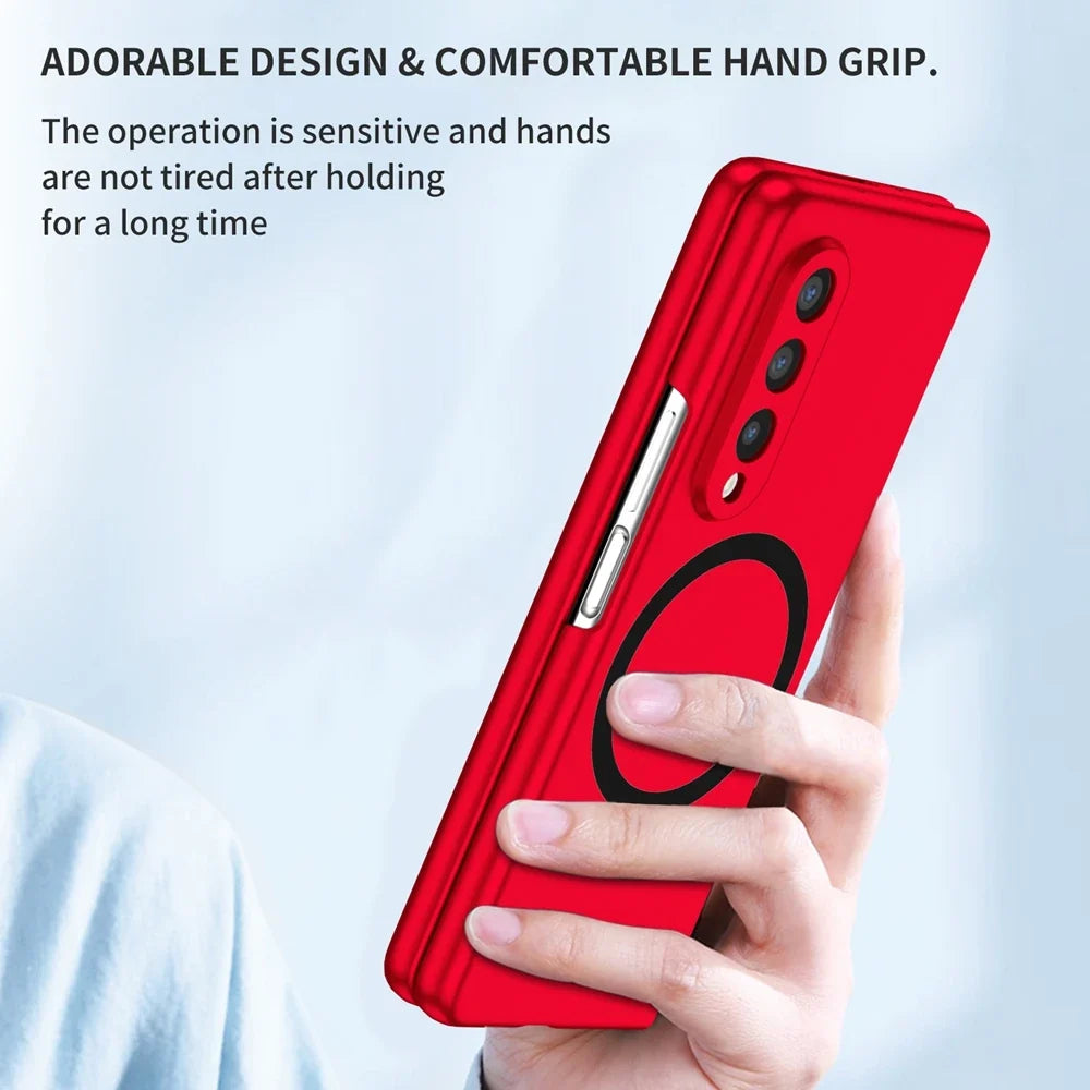Magnetic Wireless Charging Case - Anti-Fingerprint Shockproof Magsafe Cover for Samsung Galaxy Z Fold 6/5/4/3