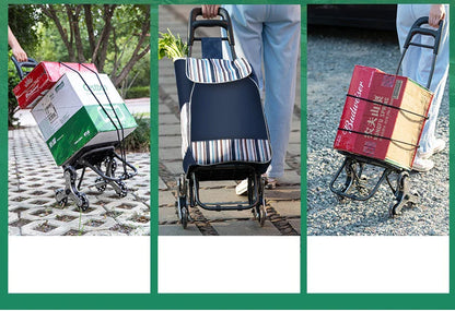 Lightweight Folding Grocery Shopping Trolley – Hand-Pull Cart for Household & Outdoor Travel