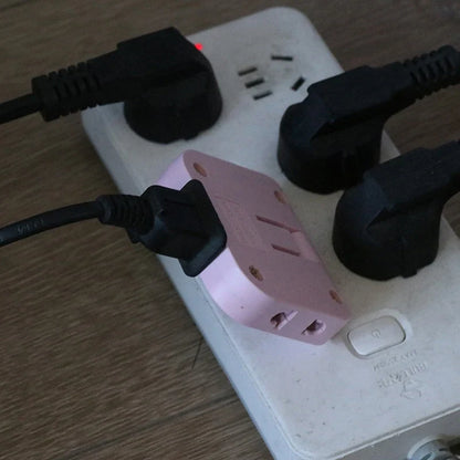 EU Plug Socket Converter - 180° Rotatable 3-in-1 US Extension Plug Multi-Plug Mini Slim Outlet Adapter