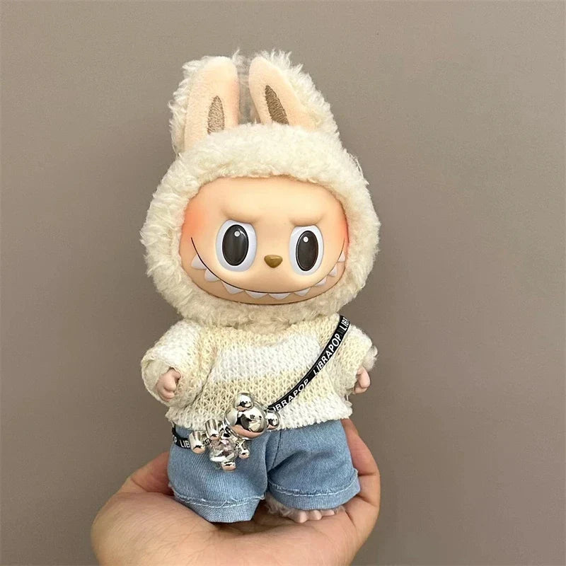 17cm Labubu Doll Accessories – Fashionable Clothing for V1/V2/V3 Labubu Dolls, Cute Toy Birthday Gift