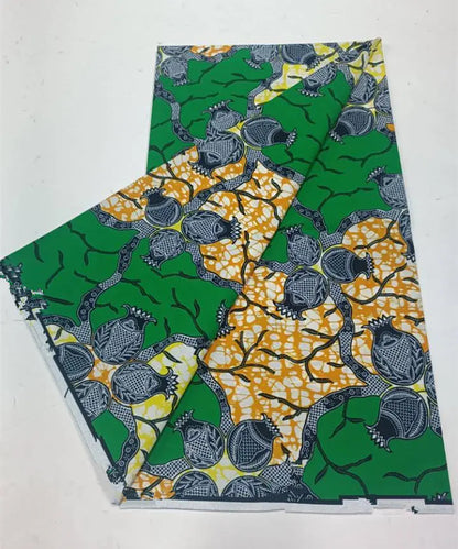 African Wax Print Fabric 6 Yards - Ghana Kente Design Ankara Kitenge Pagne