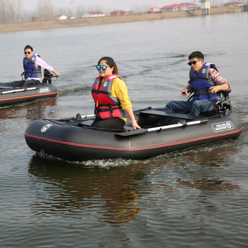 8.5ft Dinghy Boat for Adults – Widened Inflatable Fishing Kayak, Raft, Sport Boat with Paddles, Air Pump & Carry Bag
