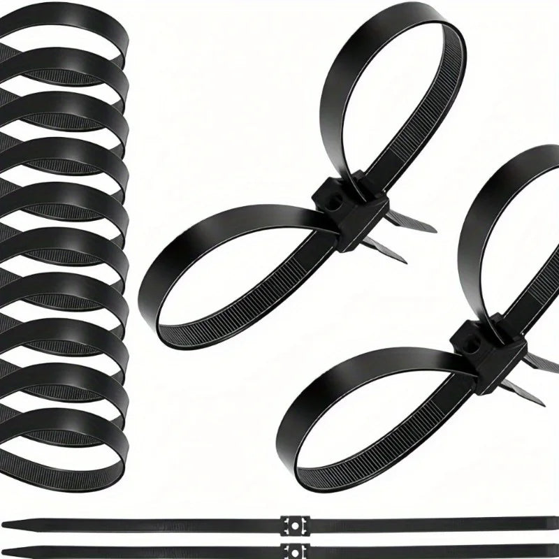 4PCS Double Hole Nylon Zip Ties - Non-Slip Disposable Cable Ties for Household, Warehouse & Freight Use