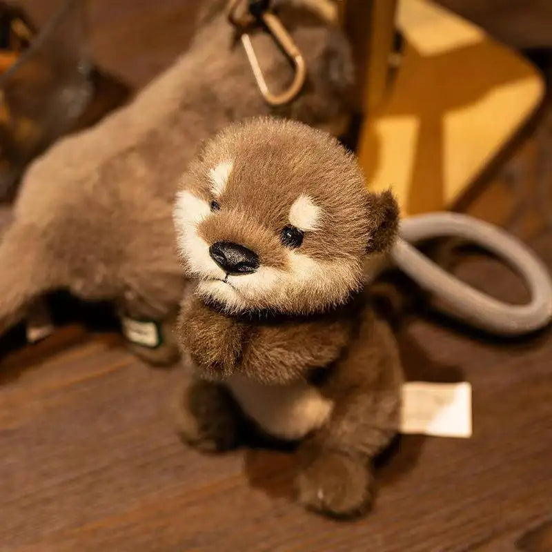 Cute Otter Plush Keychain - Soft Kawaii Backpack Pendant Cartoon Stuffed Toy Gift for Girlfriend & Christmas