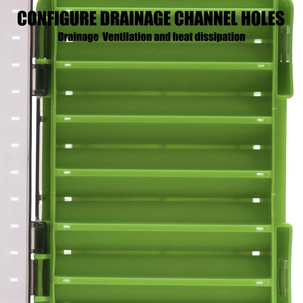 SAMOLLA Double-Sided Compact Tackle Box - Streamline Fishing with Durable, Versatile Organizer for Lures, Hooks, Baits