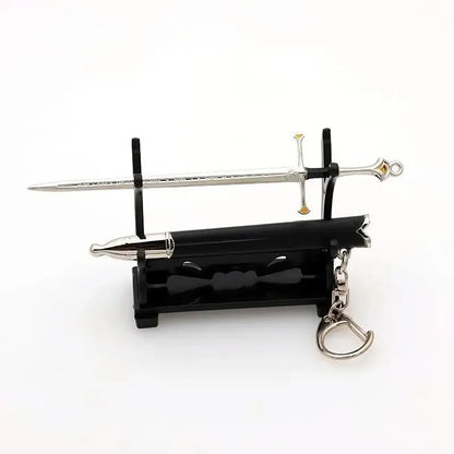 Glamdring Aragorn Anduril Sword Keychain – 22CM Metal Katana Samurai Ornament Middle-Earth Elves Collectible Gift Toy