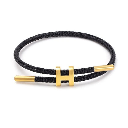 H-Buckle Stainless Steel Rope Bracelet - Multi Functional Fashion Jewelry for Men and Women