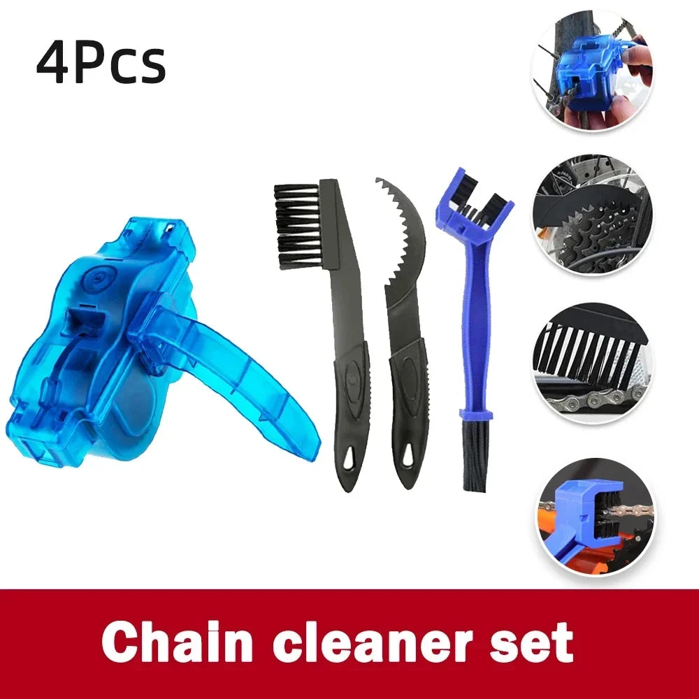 3D Bicycle Chain Cleaner Brush Set - Bike Chain Wash Tool for MTB Maintenance & Cycling Accessories