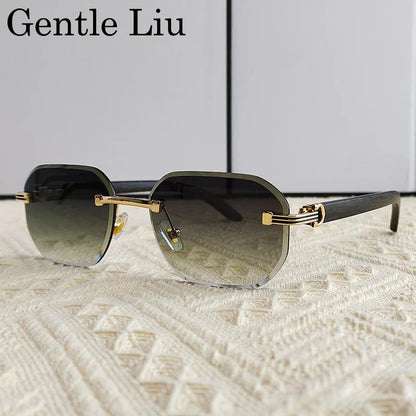 Vintage Square Rimless Sunglasses for Men 2026 – Luxury Frameless Punk Style UV400 Anti Blue Light Eyewear & Prescription Glasses